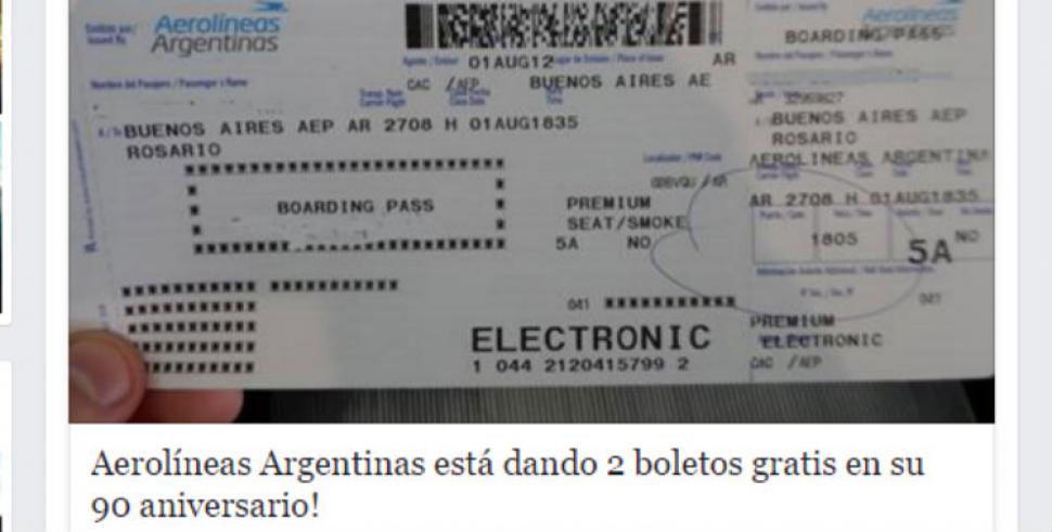Aerolíneas Argentinas advierte sobre un concurso falso en las redes sociales