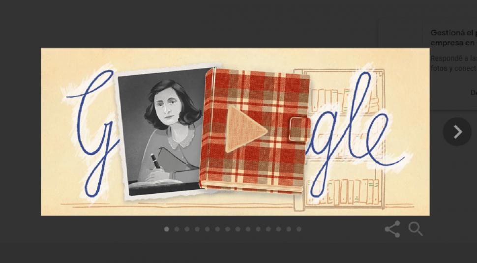 Google recuerda a Ana Frank, a 75 años de la publicación de su diario