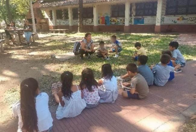 Niños y niñas del dispositivo Eva Perón disfrutaron de talleres al aire libre