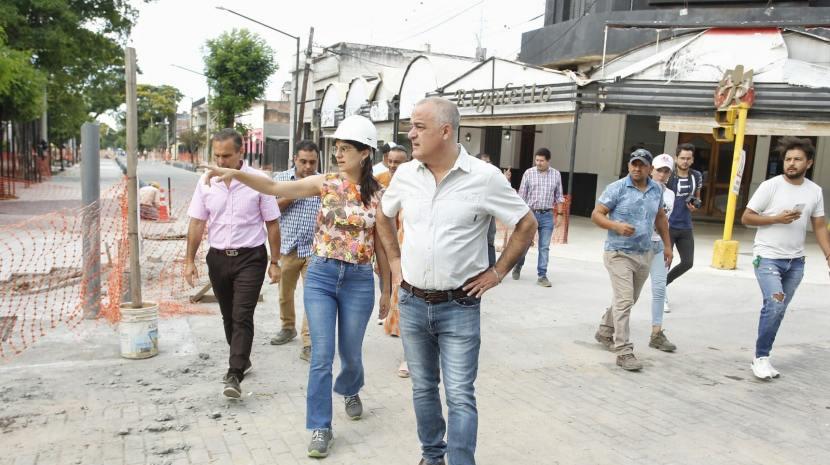 Noguera supervisó las obras en avenida Alem de Tafí Viejo